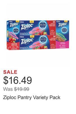 Costco Ziploc pantry variety pack offer