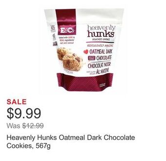 Costco Heavenly hunks oatmeal dark chocolate cookies, 567g offer