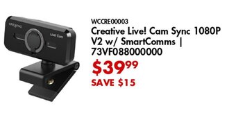 Canada Computers Creative Live! Cam Sync 1080P V2 w/ SmartComms offer