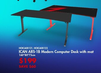 Canada Computers ICAN ARS-1B Modern Computer Desk with mat offer