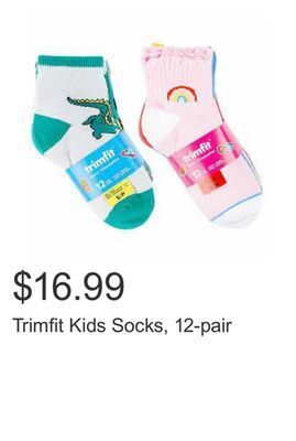 Costco Trimfit kids socks, 12-pair offer