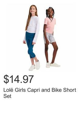 Costco Lolë girls capri and bike short set offer