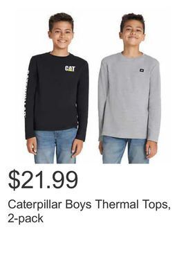 Costco Caterpillar boys thermal tops, 2-pack offer