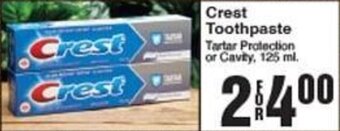 AG Foods Crest Toothpaste offer