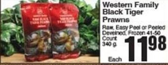 AG Foods Western Family Black Tiger Prawns offer
