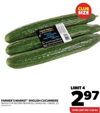 Real Canadian Superstore FARMER'S MARKET ENGLISH CUCUMBERS offer