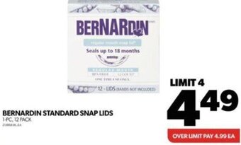 Real Canadian Superstore BERNARDIN STANDARD SNAP LIDS 1-PC, 12 PACK offer