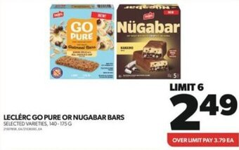 Real Canadian Superstore LECLERC GO PURE OR NUGABAR BARS 140-175G offer