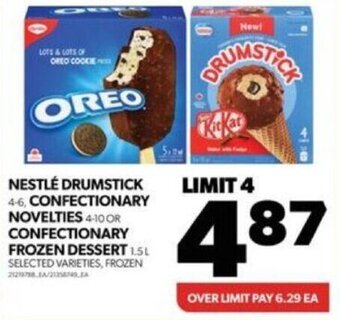 Real Canadian Superstore NESTLÉ DRUMSTICK 4-6, CONFECTIONARY NOVELTIES 4-10 OR CONFECTIONARY FROZEN DESSERT 1.5L offer