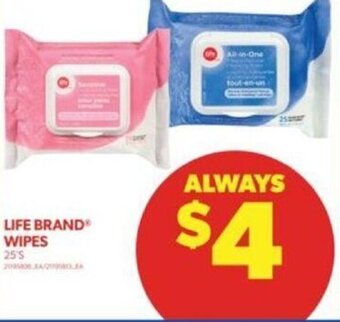 Real Canadian Superstore LIFE BRAND WIPES 25'S offer