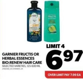 Real Canadian Superstore GARNIER FRUCTIS OR HERBAL ESSENCES BIO: RENEW HAIR CARE SELECTED VARIETIES, 125-600 ML offer