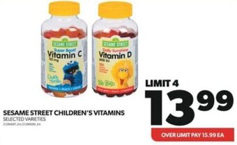 Real Canadian Superstore SESAME STREET CHILDREN'S VITAMINS offer