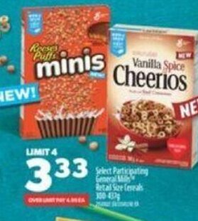 Real Canadian Superstore Select Participating General Mille Retail Size Cereals offer