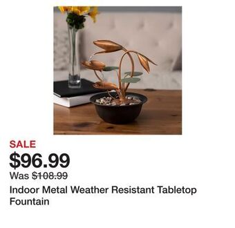 Wayfair Indoor metal weather resistant tabletop fountain offer