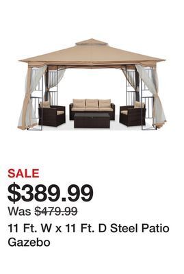 Wayfair 11 ft. w x 11 ft. d steel patio gazebo offer