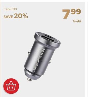 Shopper+ Aluminum dual-port mini car charger usb a+c support qc & pd charging - primecables offer