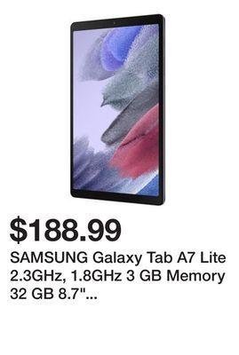 Newegg Samsung galaxy tab a7 lite 2.3ghz, 1.8ghz 3 gb memory 32 gb 8.7 1340 x 800 tablet pc android gray offer