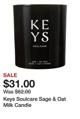 Sephora Keys soulcare sage & oat milk candle offer