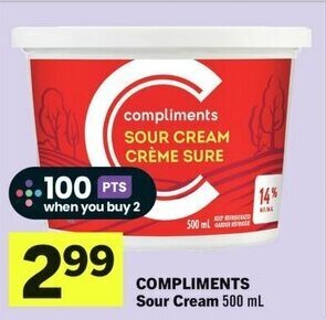 IGA COMPLIMENTS Sour Cream 500 mL offer