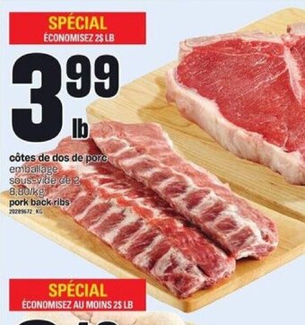 Provigo Pork back ribs offer