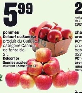 Provigo Delcorf or Sunrise apples offer