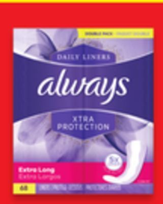 Walmart Always liners 68s - 120s offer
