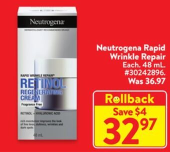 Walmart Neutrogena rapid wrinkle repair offer