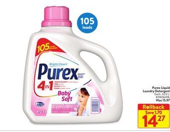 Walmart Purex liquid laundry detergent offer