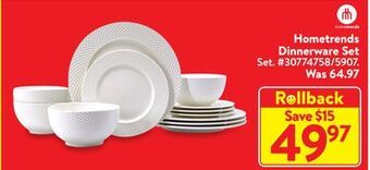 Walmart Hometrends dinnerware set offer