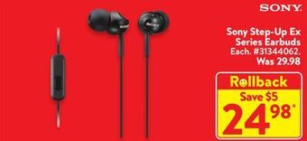 Walmart Sony step-up ex series earbuds offer
