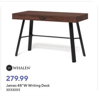 Staples Whalen james 48w writing desk offer