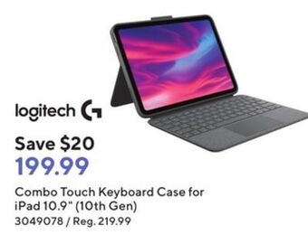 Staples Logitech combo touch keyboard case for ipad 10.9 (10th gen) offer