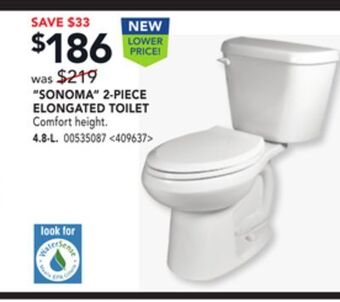 Lowe's American standard sonoma 2-piece elongated toilet offer