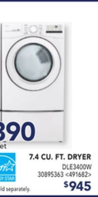 Lowe's Lg 7.4 cu. ft. dryer offer