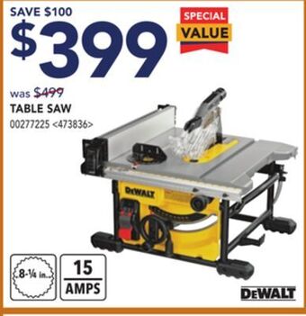 Lowe's Dewalt table saw offer