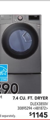 Lowe's Lg 7.4 cu. ft. dryer offer