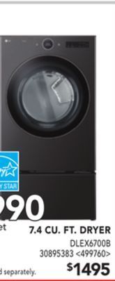 Lowe's Lg 7.4 cu. ft. dryer offer