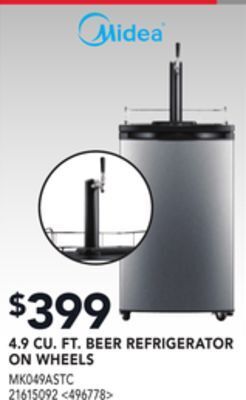Lowe's Midea 4.9 cu. ft. beer refrigerator on wheels offer