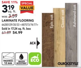 Lowe's Quickstyle laminate flooring offer