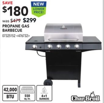 Lowe's Char-broil propane gas barbecue offer