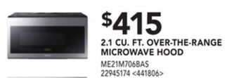 Lowe's Samsung 2.1 cu.ft.over-the-range microwave hood offer