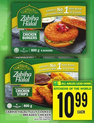 Food Basics Zabiha halal fully cooked breaded chicken offer