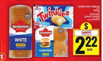 Food Basics Dempster's bread or buns or hostess snack cakes offer