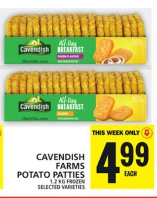 Food Basics Cavendish farms potato patties offer
