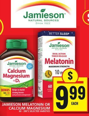 Food Basics Jamieson melatonin or calcium magnesium offer