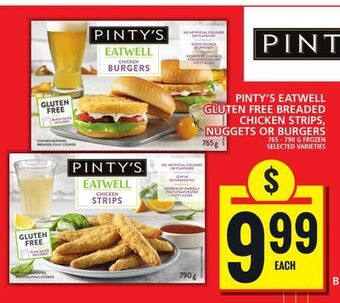 Food Basics Pinty's eatwell gluten free breaded chicken strips, nuggets or burgers offer