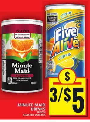 Food Basics Minute maid drinks offer