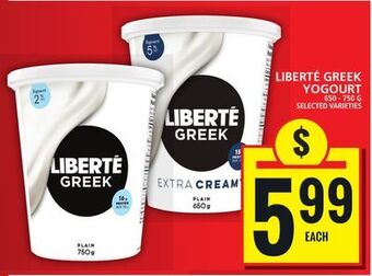 Food Basics Liberté greek yogourt offer