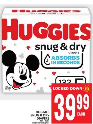 Food Basics Huggies snug & dry diapers offer