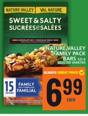 Food Basics Nature valley family pack bars offer